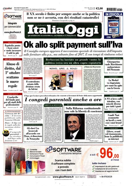 Italia oggi : quotidiano di economia finanza e politica